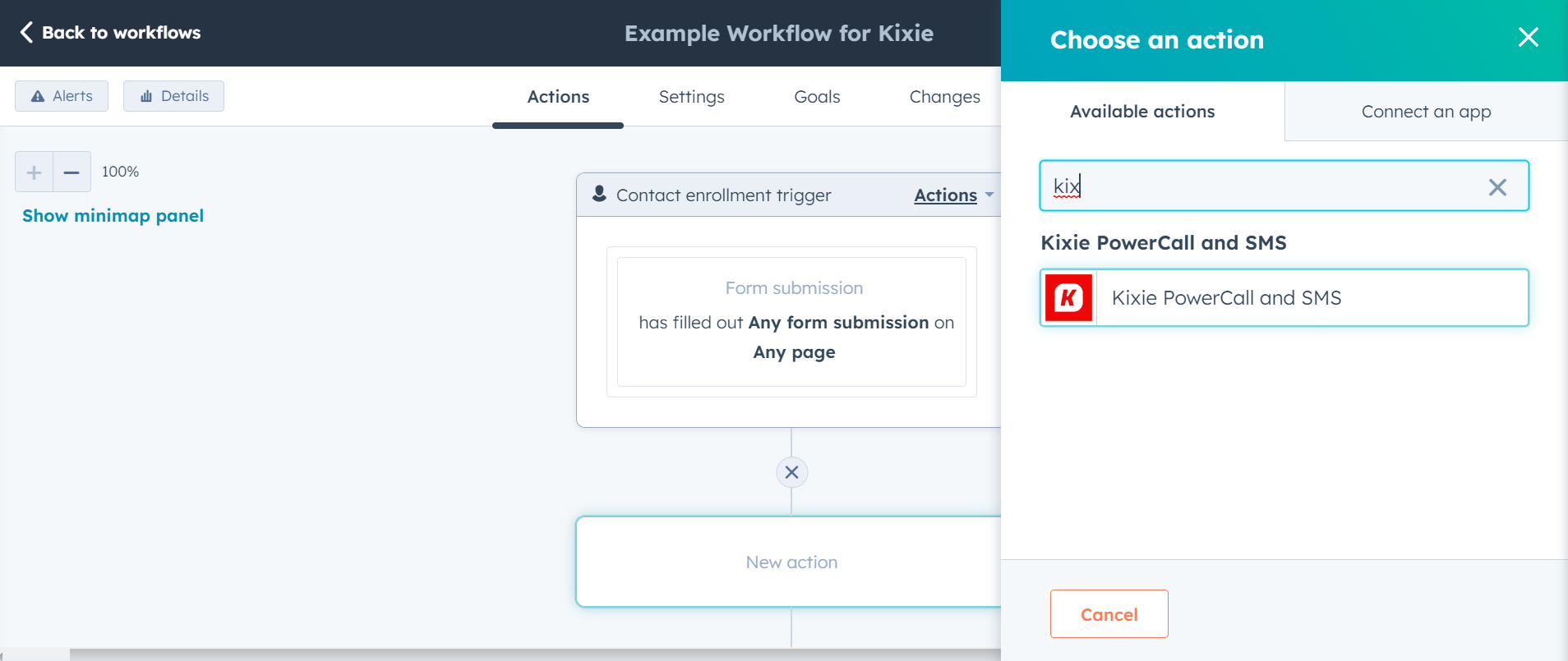 kixie-hubspot-workflow