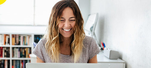 Marketer working at a desk
